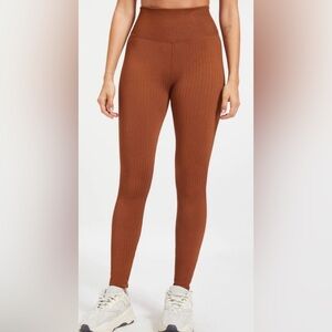 Good American Wide Rib Shine Ankle Legging, Rust, sz 1/2 (US S/M)